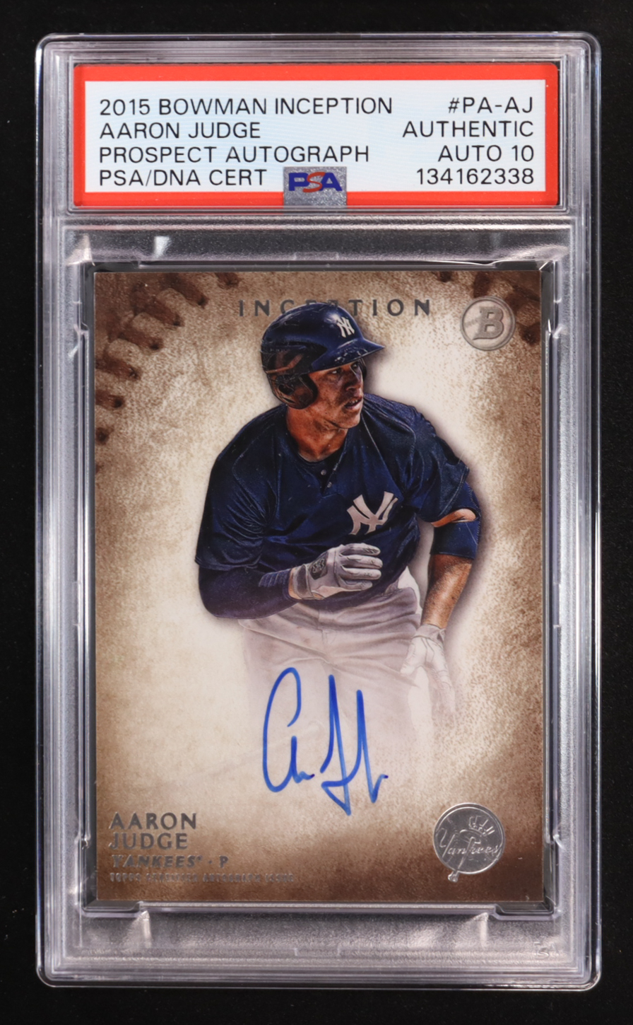 Aaron Judge 2015 Bowman Inception Prospect Autograph #PAAJ RC (PSA Authentic | Autograph Graded 10) at PristineAuction.com Aaron Judge 2015 Bowman Inception Prospect Autograph #PAAJ RC (PSA Authentic | Autograph Graded 10) at PristineAuction.com