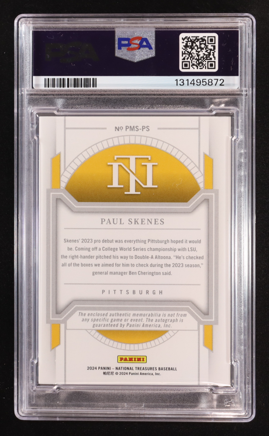 Paul Skenes 2024 Panini National Treasures Prospect Material Signatures Gold #PS #04/49 RC (PSA Authentic | Autograph Graded 10) at PristineAuction.com Paul Skenes 2024 Panini National Treasures Prospect Material Signatures Gold #PS #04/49 RC (PSA Authentic | Autograph Graded 10) at PristineAuction.com