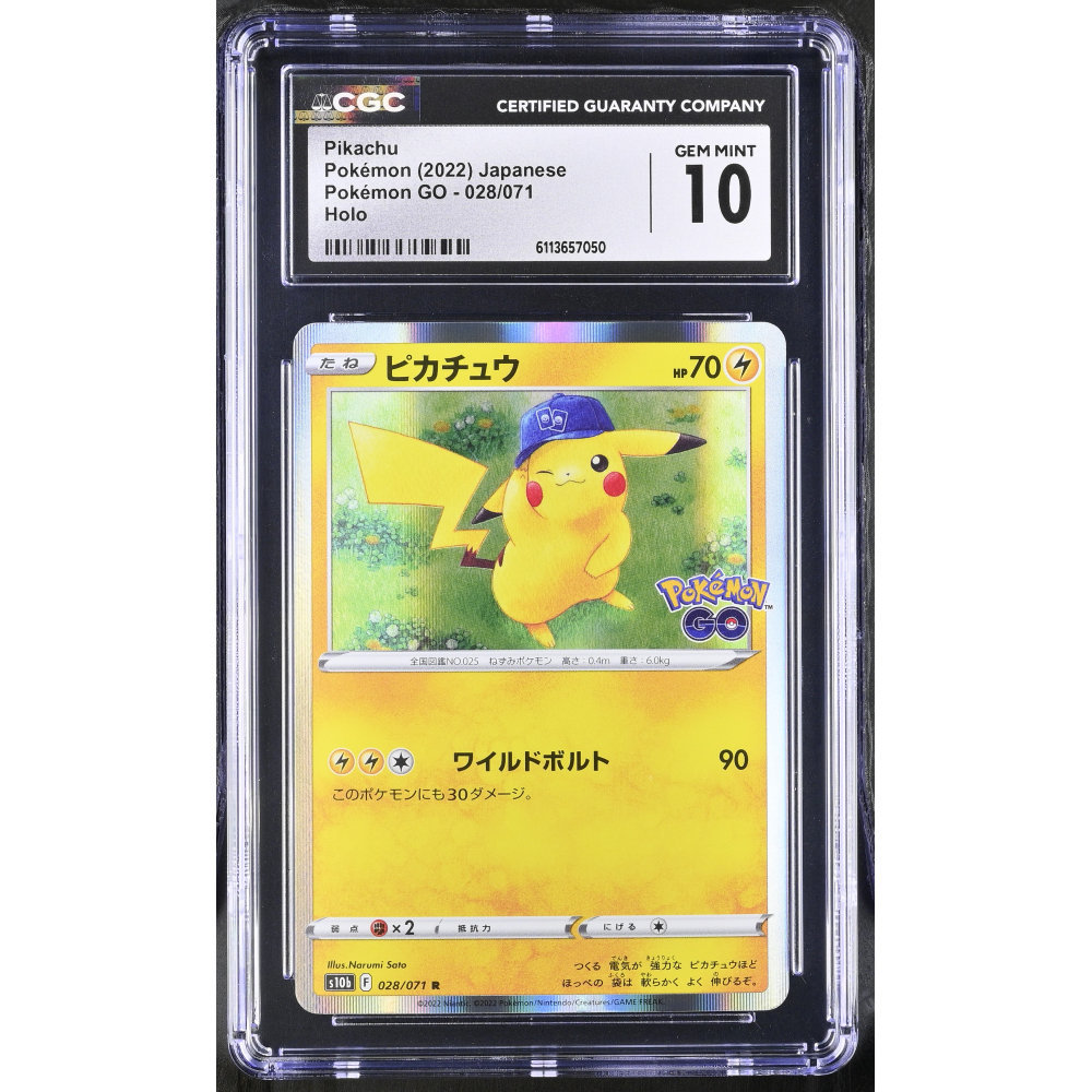 Pikachu 2022 Pokemon GO Japanese Holo #028/071 (CGC 10) at PristineAuction.com