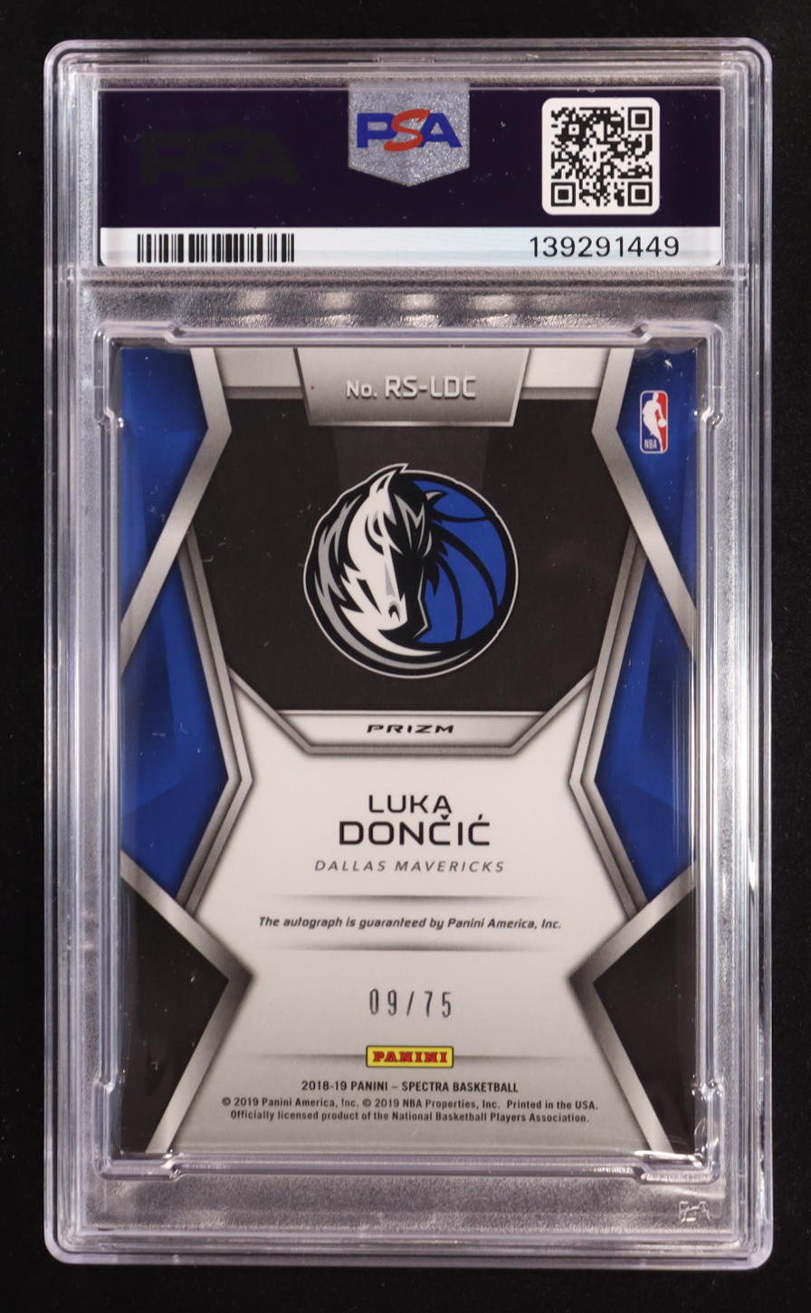 Luka Doncic 2018-19 Panini Spectra Rising Stars Signatures #17 #09/75 RC (PSA Authentic | Autograph Graded 10) at PristineAuction.com Luka Doncic 2018-19 Panini Spectra Rising Stars Signatures #17 #09/75 RC (PSA Authentic | Autograph Graded 10) at PristineAuction.com