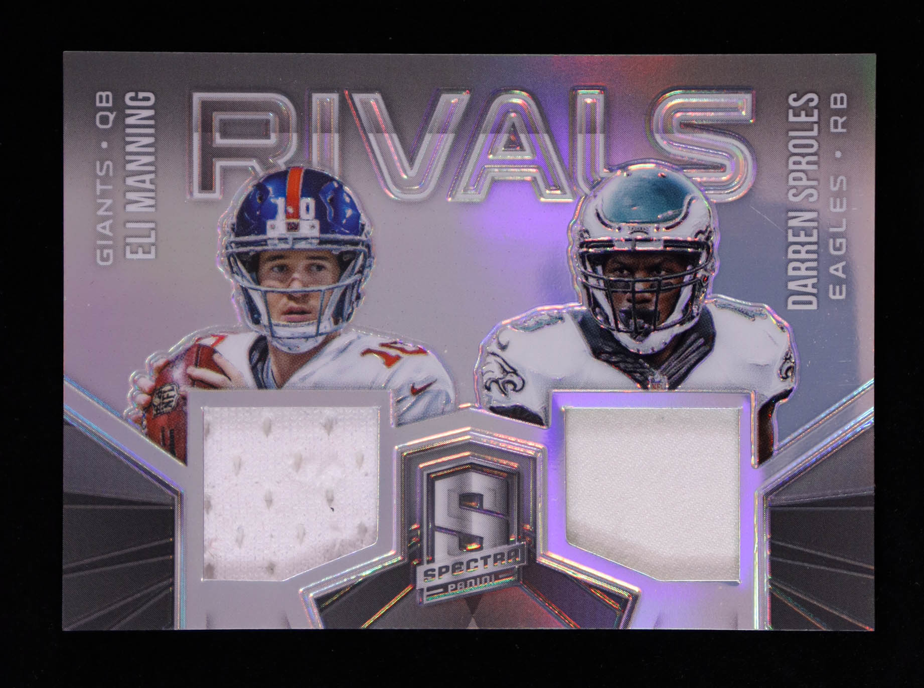 Darren Sproles / Eli Manning 2015 Panini Spectra Rivals Jerseys #RVMS #53/99 at PristineAuction.com Darren Sproles / Eli Manning 2015 Panini Spectra Rivals Jerseys #RVMS #53/99 at PristineAuction.com