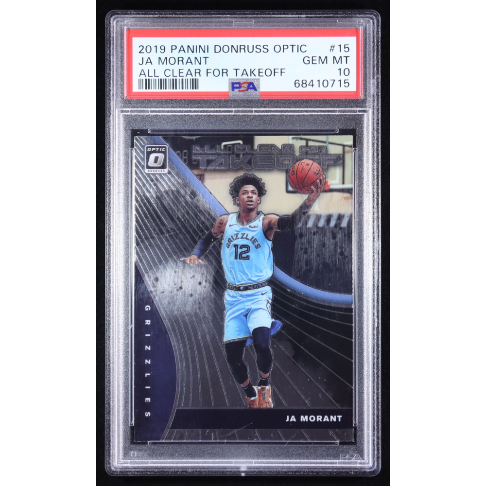 Ja Morant 2019-20 Donruss Optic All Clear for Takeoff #15 RC (PSA 10) at PristineAuction.com