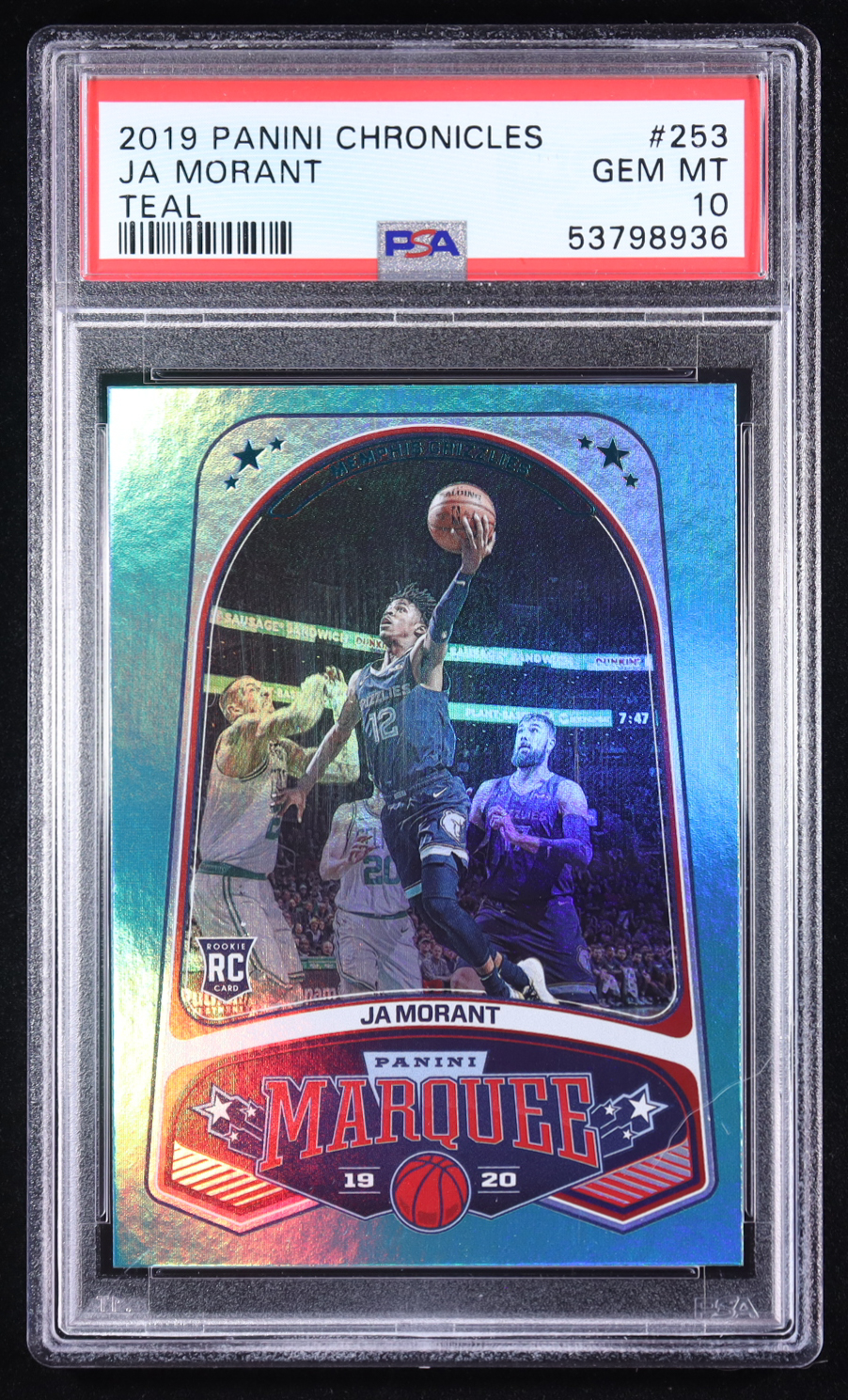 Ja Morant 2019-20 Panini Chronicles Teal #253 RC (PSA 10) at PristineAuction.com Ja Morant 2019-20 Panini Chronicles Teal #253 RC (PSA 10) at PristineAuction.com