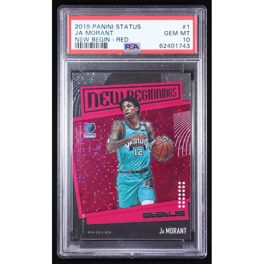 Ja Morant 2019-20 Panini Status New Beginnings Red #1 RC (PSA 10) at PristineAuction.com