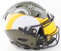 Eric Dickerson & Marshall Faulk Signed Rams Custom Full-Size Authentic On-Field Speed-Flex Helmet With Visor Inscribed "HOF 99" & "HOF 20XI" (Beckett) at PristineAuction.com