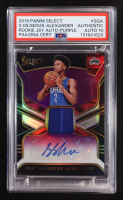 Shai Gilgeous-Alexander 2018-19 Select Rookie Jersey Autographs Prizms Purple Player-Worn #27 #55/99 RC (PSA Authentic | Autograph Graded PSA 10) at PristineAuction.com