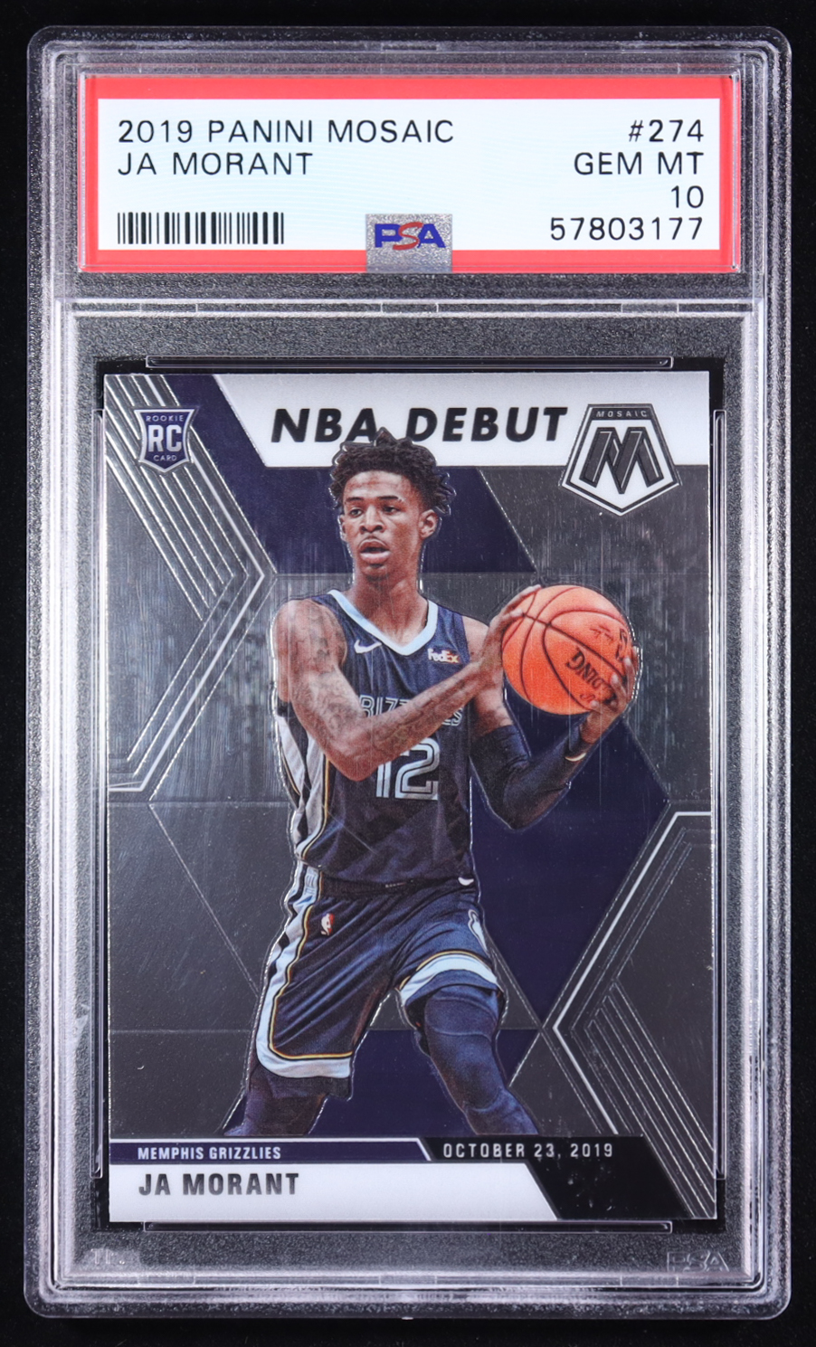 Ja Morant 2019-20 Panini Mosaic #274 RC (PSA 10) at PristineAuction.com Ja Morant 2019-20 Panini Mosaic #274 RC (PSA 10) at PristineAuction.com