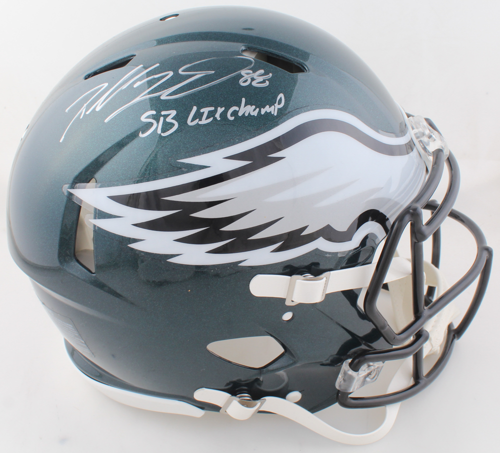 Dallas Goedert Signed Eagles Full-Size Authentic On-Field Speed Helmet Inscribed "XB LIX Champ" (Fanatics) at PristineAuction.com Dallas Goedert Signed Eagles Full-Size Authentic On-Field Speed Helmet Inscribed "XB LIX Champ" (Fanatics) at PristineAuction.com