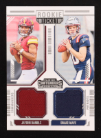 Drake Maye / Jayden Daniels 2024 Panini Contenders Rookie Ticket Dual Swatches #13 RC at PristineAuction.com