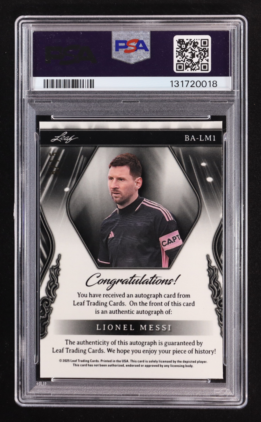 Lionel Messi 2025 Leaf Sports Heroes Autographs Crystal Silver #BALM1 #05/15 (PSA 10) at PristineAuction.com Lionel Messi 2025 Leaf Sports Heroes Autographs Crystal Silver #BALM1 #05/15 (PSA 10) at PristineAuction.com
