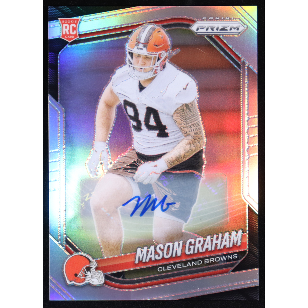 Mason Graham 2025 Panini Prizm Silver Auto #354 RC at PristineAuction.com