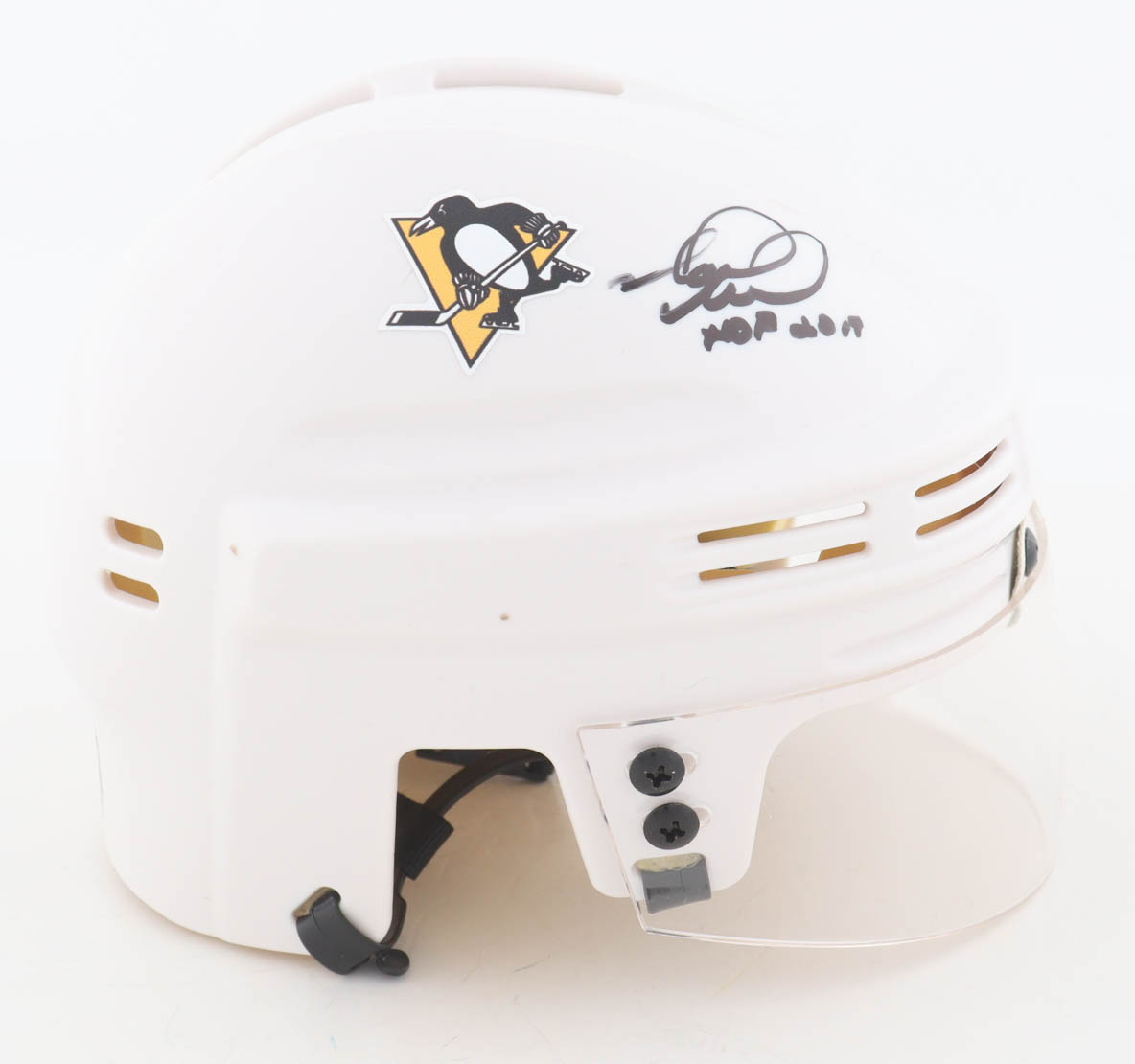 Mark Recchi Signed Ducks Mini Helmet Inscribed "HOF 2017" (JSA) at PristineAuction.com Mark Recchi Signed Ducks Mini Helmet Inscribed "HOF 2017" (JSA) at PristineAuction.com