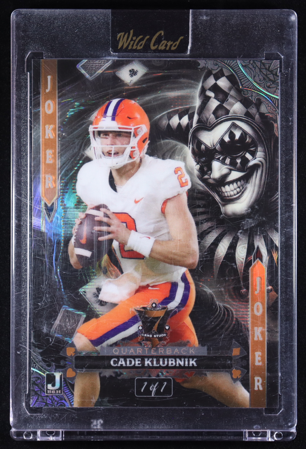 Cade Klubnik 2024 Wild Card 7 Card Studs Joker #CK #1/1 at PristineAuction.com Cade Klubnik 2024 Wild Card 7 Card Studs Joker #CK #1/1 at PristineAuction.com
