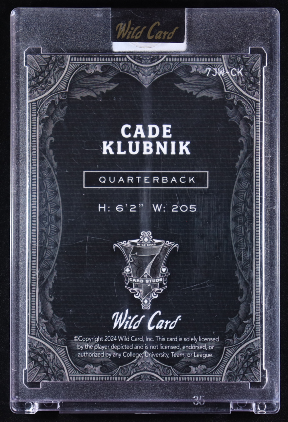 Cade Klubnik 2024 Wild Card 7 Card Studs Joker #CK #1/1 at PristineAuction.com Cade Klubnik 2024 Wild Card 7 Card Studs Joker #CK #1/1 at PristineAuction.com