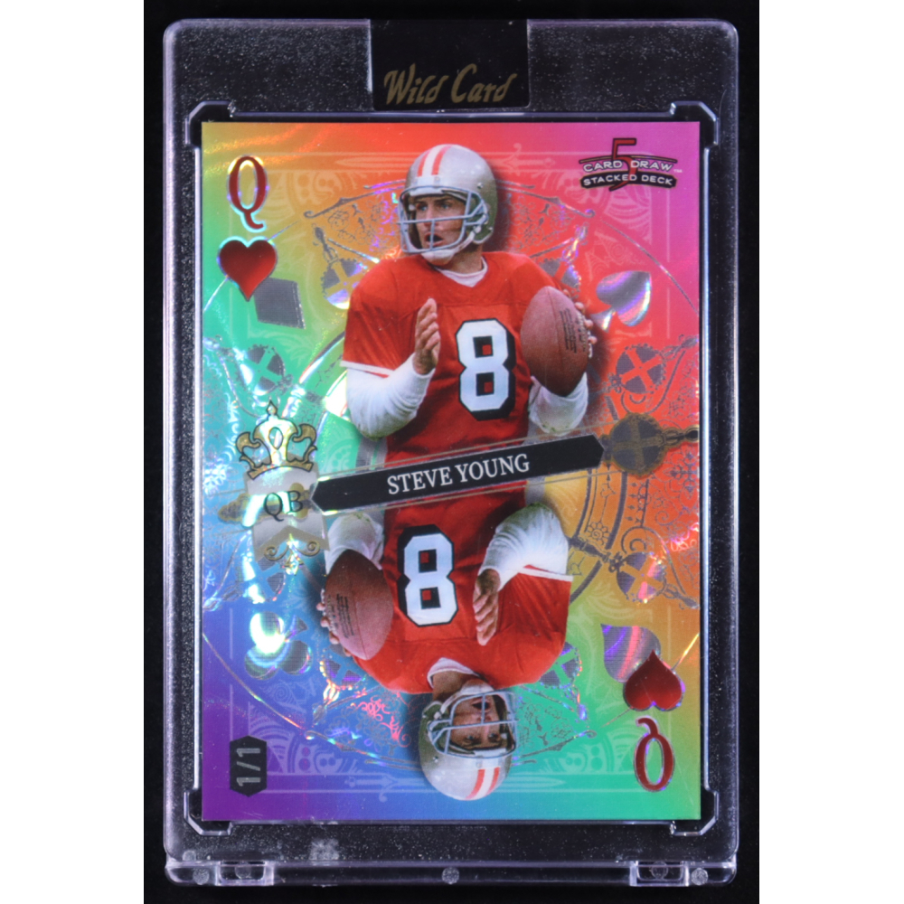 Steve Young 2025 Wild Card 5 Card Draw Stacked Deck Queen #SYN #1/1 at PristineAuction.com