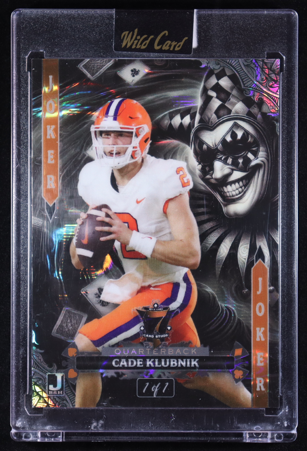 Cade Klubnik 2024 Wild Card 7 Card Studs Joker #CK #1/1 at PristineAuction.com Cade Klubnik 2024 Wild Card 7 Card Studs Joker #CK #1/1 at PristineAuction.com
