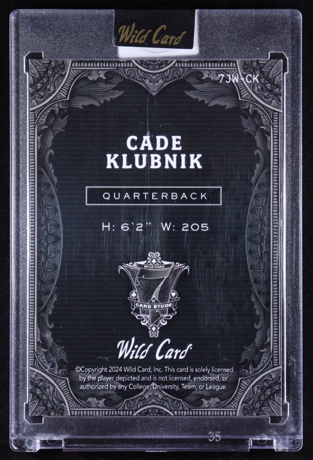 Cade Klubnik 2024 Wild Card 7 Card Studs Joker #CK #1/1 at PristineAuction.com Cade Klubnik 2024 Wild Card 7 Card Studs Joker #CK #1/1 at PristineAuction.com