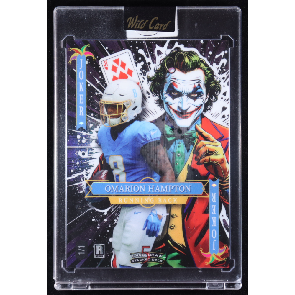 Omarion Hampton 2025 Wild Card 5 Card Draw Stacked Deck Joker #OHNr03 #1/1 RC at PristineAuction.com