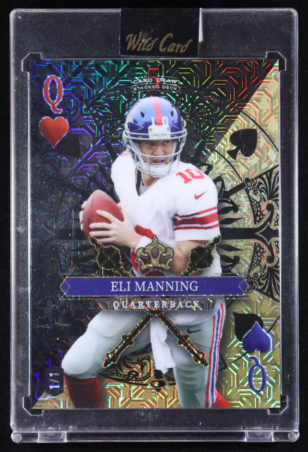 Eli Manning 2024 Wild Card 5 Card Draw Stacked Deck Queen Black Gold #EMN #1/1 at PristineAuction.com Eli Manning 2024 Wild Card 5 Card Draw Stacked Deck Queen Black Gold #EMN #1/1 at PristineAuction.com