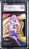 Josh Allen 2023 Panini Select Red & Yellow Die-Cut #252 (CGC 10) at PristineAuction.com
