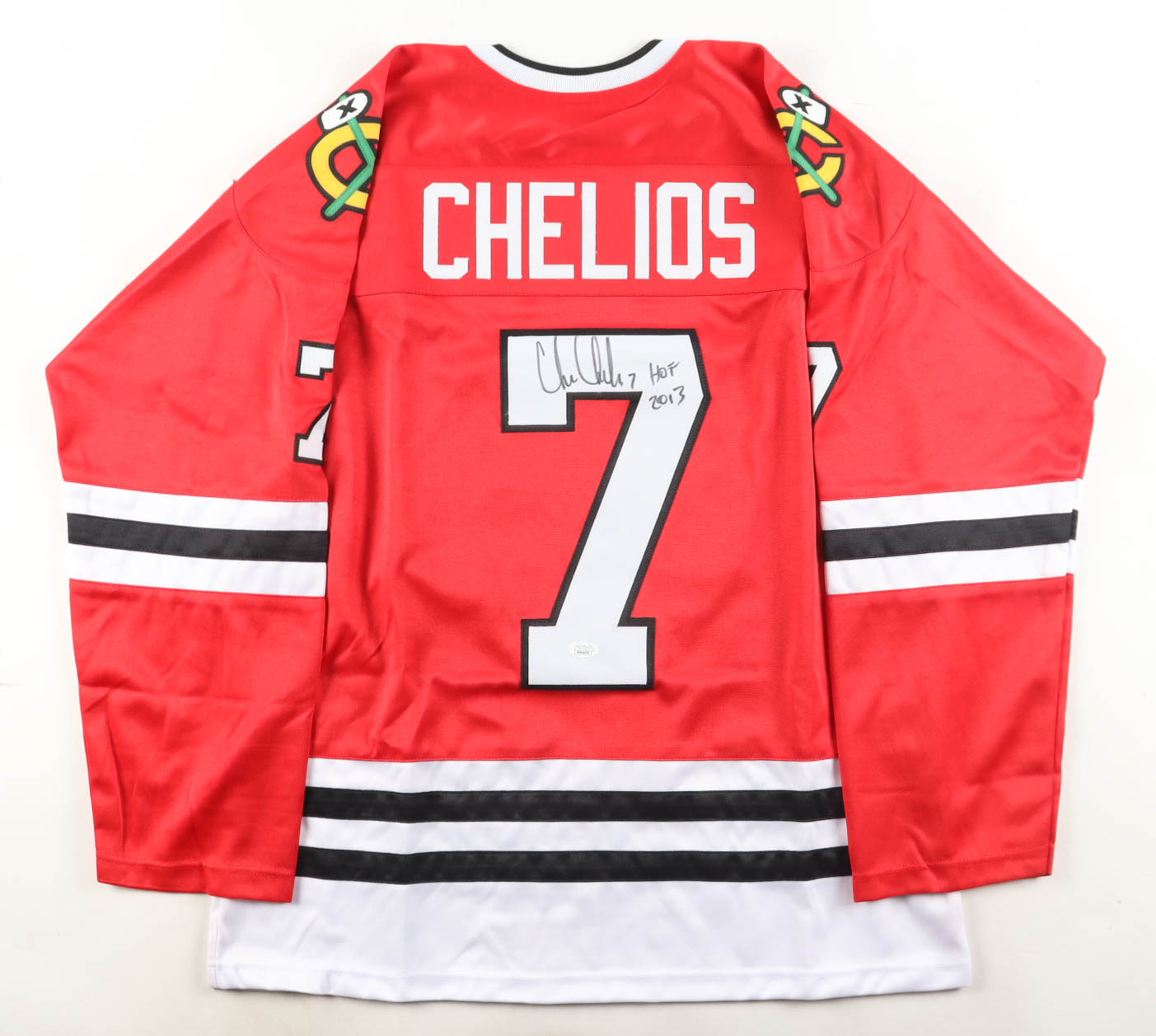 Chris Chelios Signed Jersey Inscribed "HOF 2013" (JSA) at PristineAuction.com Chris Chelios Signed Jersey Inscribed "HOF 2013" (JSA) at PristineAuction.com