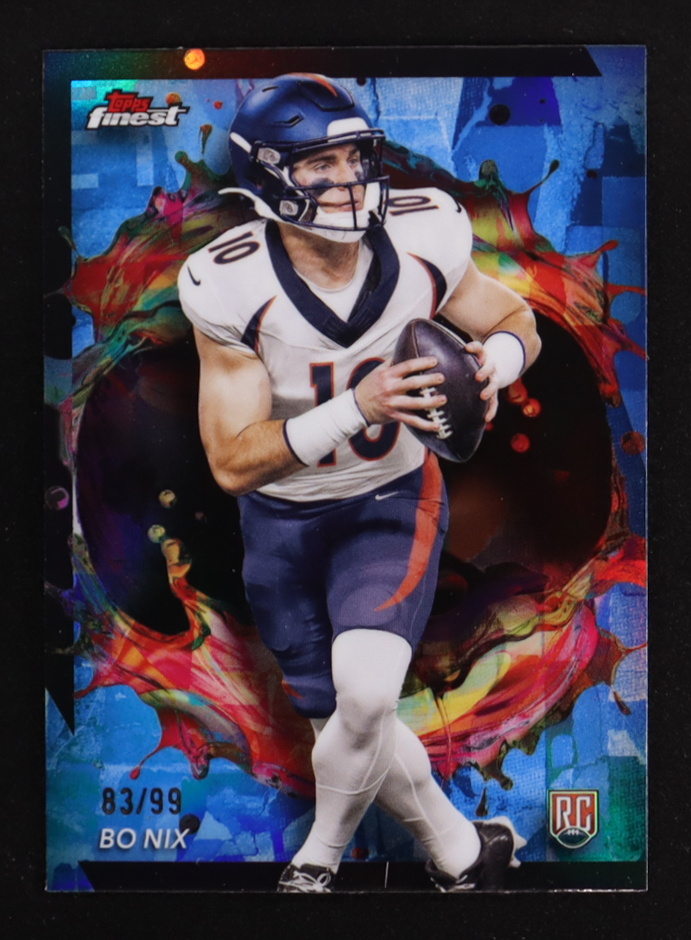 Bo Nix 2024 Finest Blue Refractors #249 RC #83/99 at PristineAuction.com Bo Nix 2024 Finest Blue Refractors #249 RC #83/99 at PristineAuction.com