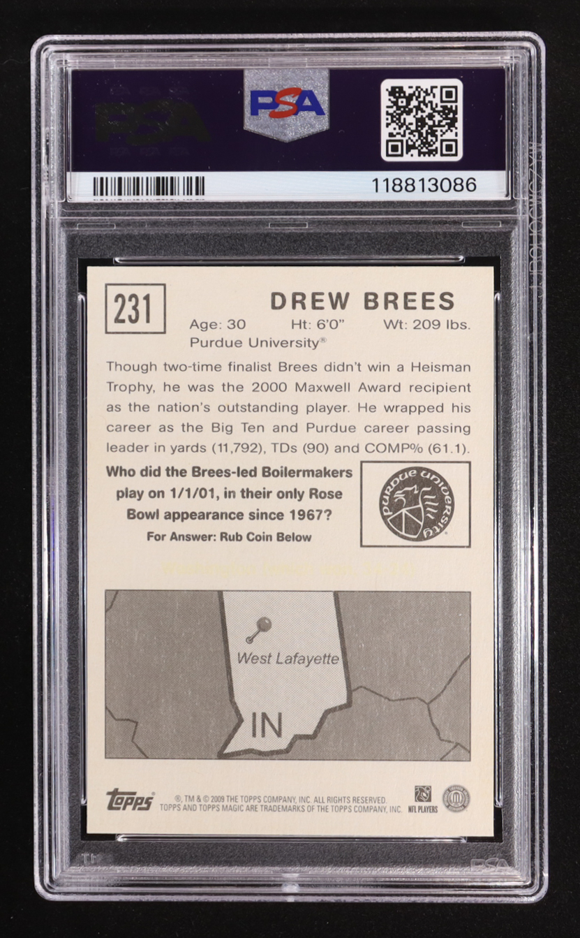Drew Brees 2009 Topps Magic #231 (PSA 10) at PristineAuction.com Drew Brees 2009 Topps Magic #231 (PSA 10) at PristineAuction.com