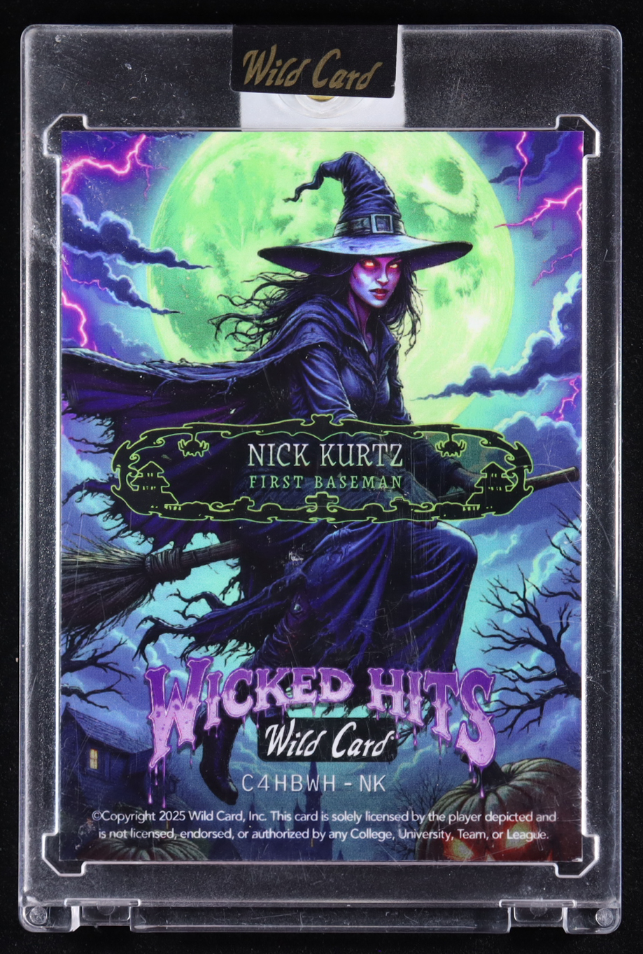 Nick Kurtz 2025 Wild Card Wicked Hits Witch Crystal #C4HBWH-NK #1/1 RC at PristineAuction.com Nick Kurtz 2025 Wild Card Wicked Hits Witch Crystal #C4HBWH-NK #1/1 RC at PristineAuction.com
