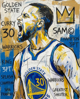 Richard Gene Barbera Signed "What if - "Steph Crown" 2026 9x11 Original Art Canvas (Barbera) at PristineAuction.com