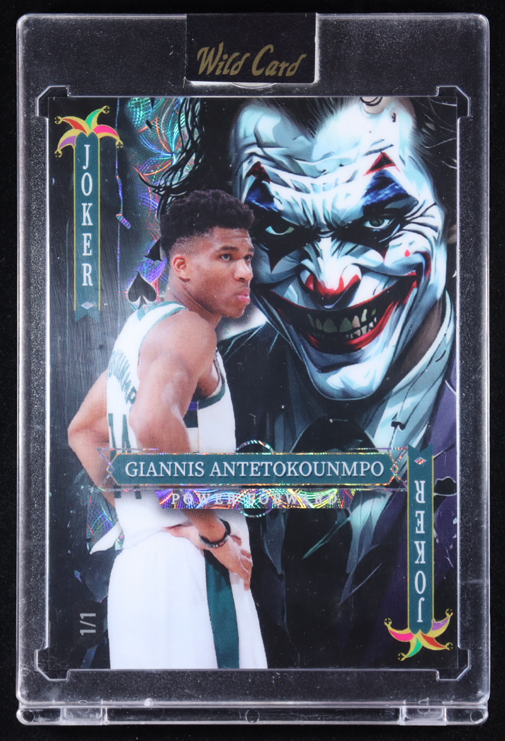 Giannis Antetokounmpo 2025 Wild Card Jokers Wild Multi-Sport Joker #GANf10 #1/1 at PristineAuction.com Giannis Antetokounmpo 2025 Wild Card Jokers Wild Multi-Sport Joker #GANf10 #1/1 at PristineAuction.com