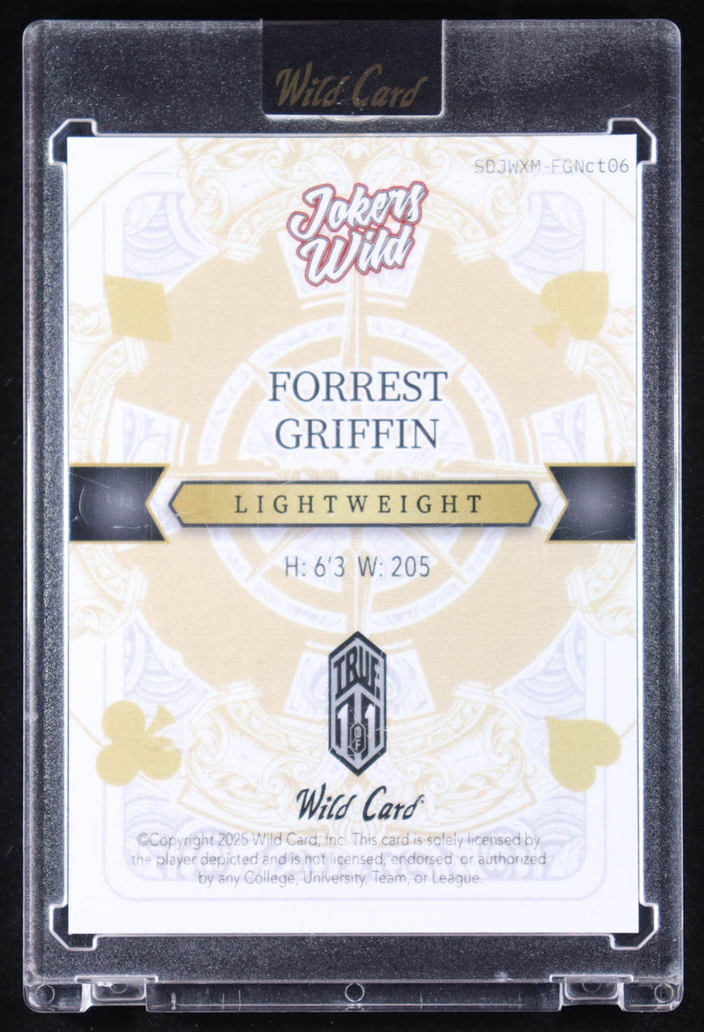 Forrest Griffin 2025 Wild Card Jokers Wild Multi-Sport Christmas Jokers #FGNct06 #1/1 at PristineAuction.com Forrest Griffin 2025 Wild Card Jokers Wild Multi-Sport Christmas Jokers #FGNct06 #1/1 at PristineAuction.com
