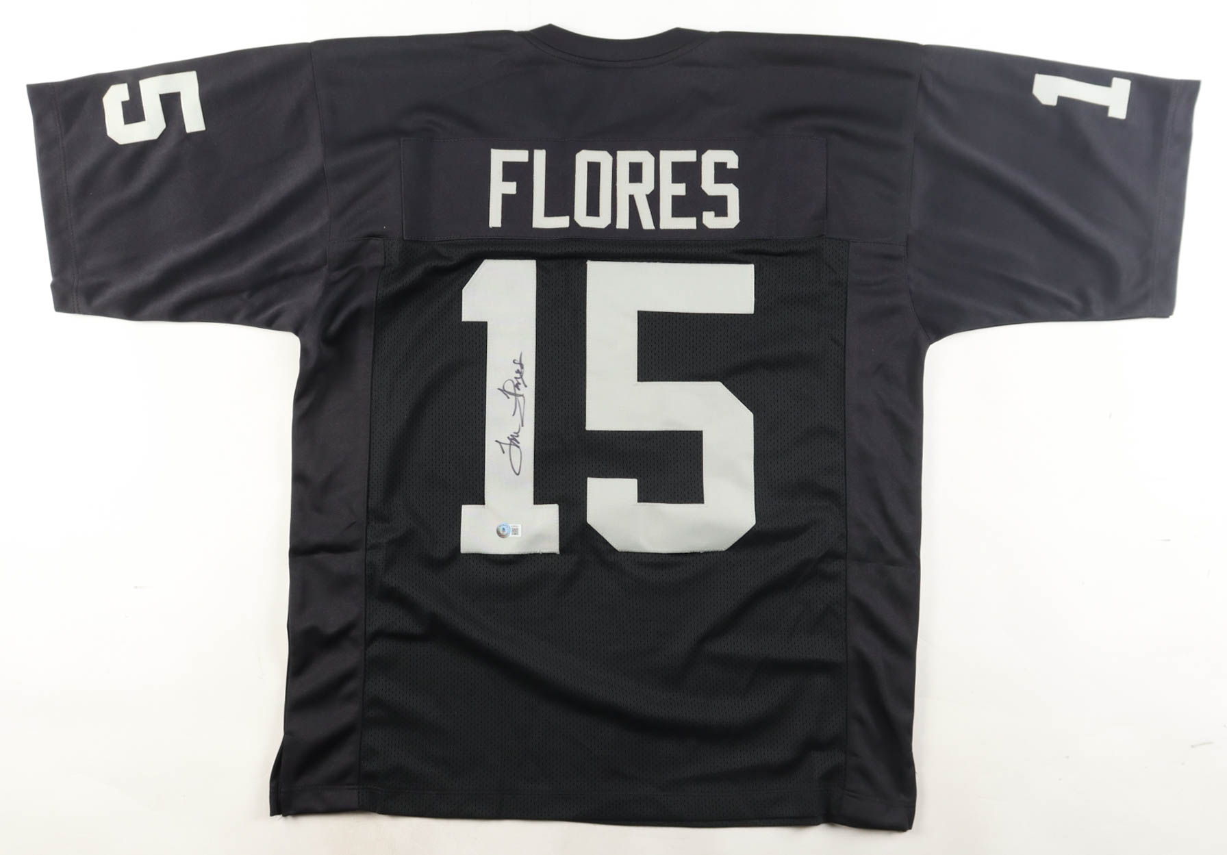 Tom Flores Signed Jersey (Beckett) at PristineAuction.com Tom Flores Signed Jersey (Beckett) at PristineAuction.com