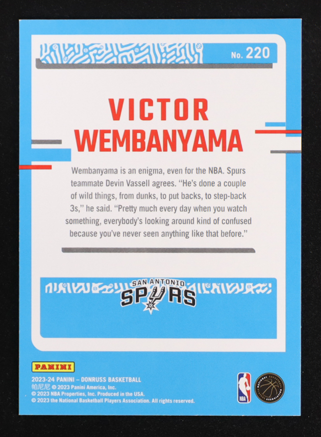 Victor Wembanyama 2023-24 Donruss #220 RC at PristineAuction.com Victor Wembanyama 2023-24 Donruss #220 RC at PristineAuction.com