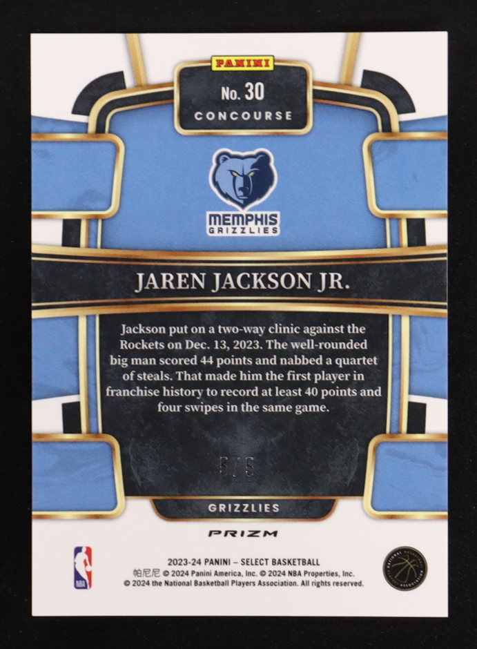 Jaren Jackson Jr. 2023-24 Select Prizms Green #30 #5/5 at PristineAuction.com Jaren Jackson Jr. 2023-24 Select Prizms Green #30 #5/5 at PristineAuction.com