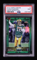 Aaron Rodgers 2015 Topps Chrome Green Refractors #2 (PSA 9) at PristineAuction.com
