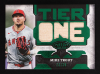 Mike Trout 2025 Topps Tier One Relics Die Cut Green Foil #T1RDMT #23/25 at PristineAuction.com