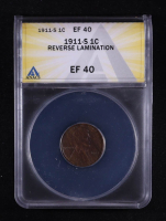 Mint Error 1911-S Lincoln Cent Reverse Lamination (ANACS EF40) at PristineAuction.com