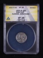 Mint Error 1931-S Mercury Silver Dime Disk Clip (ANACS VF25 Details) at PristineAuction.com