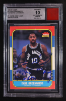 Dave Greenwood Signed 1986-87 Fleer #41 with Game-Used Floor (BGS | Autographed Graded 10) at PristineAuction.com