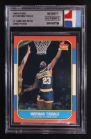 Wayman Tisdale Signed 1986-87 Fleer #113 RC with Game-Used Patch (BGS | Autographed Graded Authentic) at PristineAuction.com