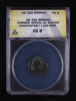Constantine I (A.D. 330-354) Roman Empire AE Follis Lyon Mint Ancient Coin (ANACS VG08) at PristineAuction.com