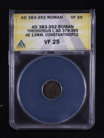 Theodosius I (A.D. 383-392) Roman Empire AE 13mm Constantinople Mint Ancient Coin (ANACS VF25) at PristineAuction.com