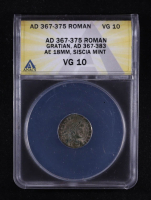 Gratian (A.D. 367-375) Roman Empire AE 18mm Siscia Mint Ancient Coin (ANACS VG10) at PristineAuction.com