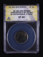 Constantius II (A.D. 351-354) Roman Empire BI Centenionalis Cyzicus Mint Ancient Coin (ANACS VF30) at PristineAuction.com