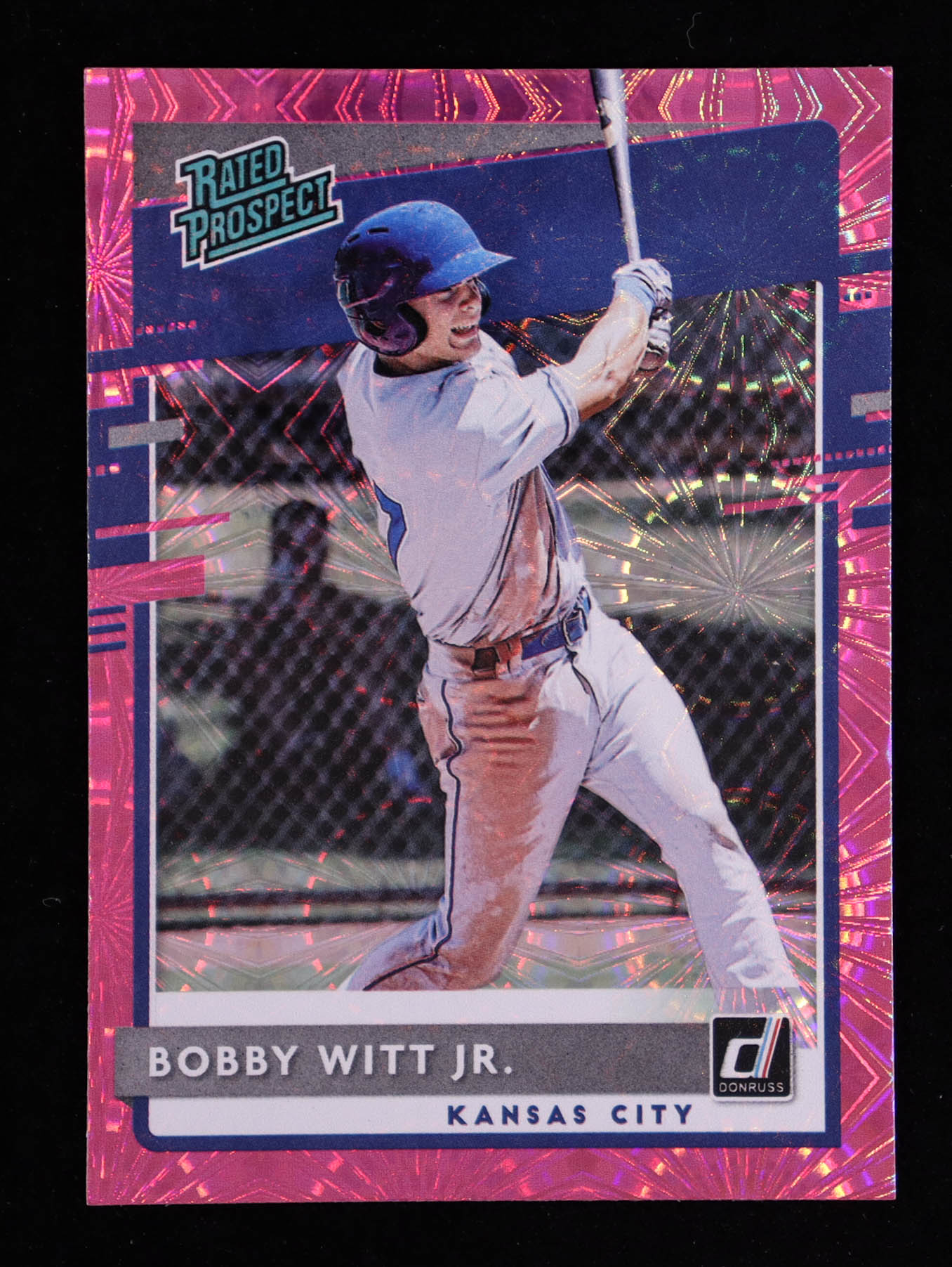 Bobby Witt Jr. 2020 Donruss Rated Prospects Pink Fireworks #2 RC at PristineAuction.com Bobby Witt Jr. 2020 Donruss Rated Prospects Pink Fireworks #2 RC at PristineAuction.com