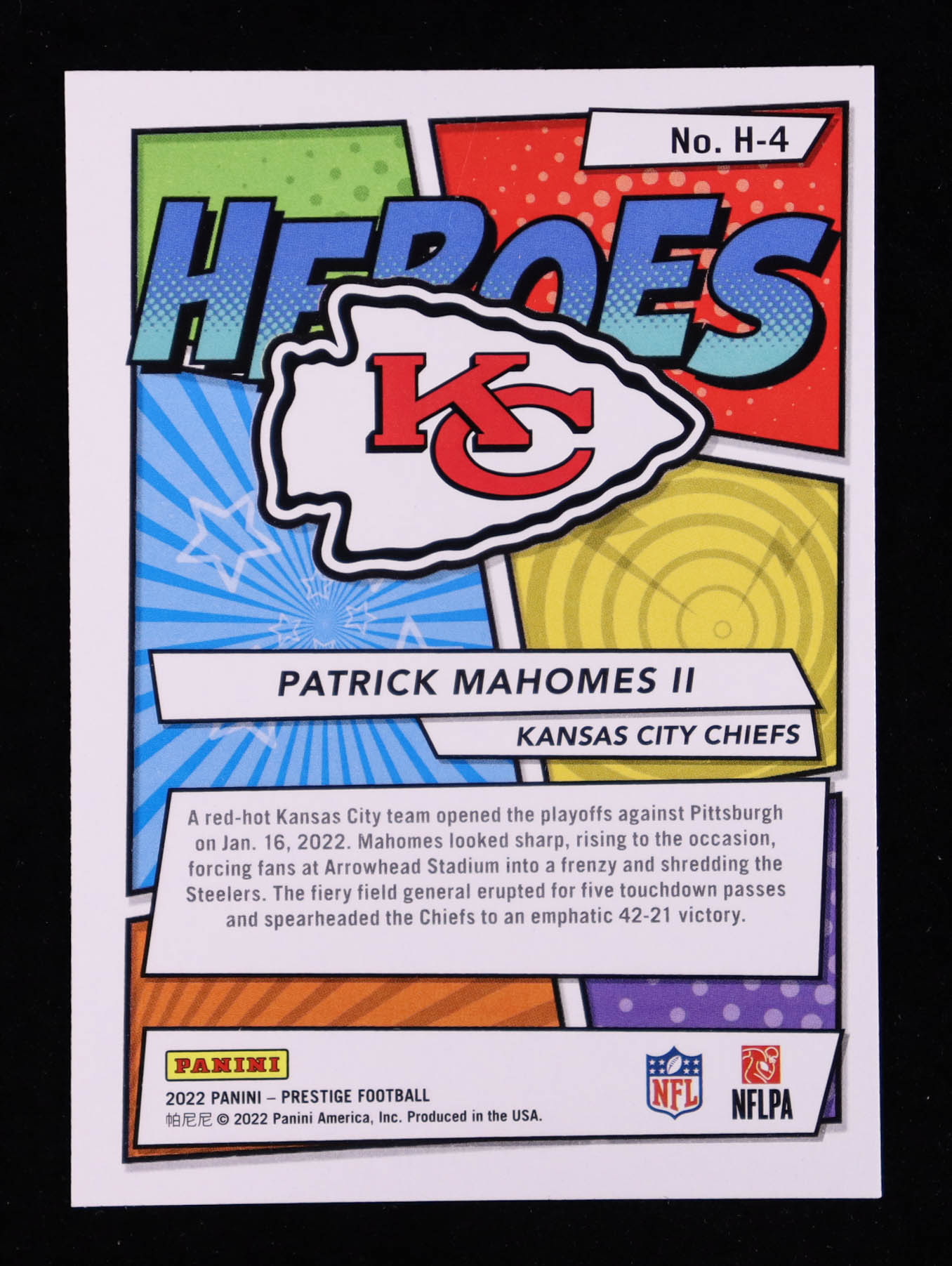Patrick Mahomes II 2022 Prestige Heroes #4 at PristineAuction.com Patrick Mahomes II 2022 Prestige Heroes #4 at PristineAuction.com