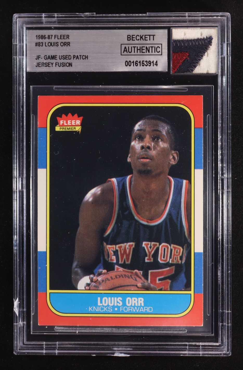 Louis Orr 1986-87 Fleer #130 with Game-Used Patch (BGS Authentic) at PristineAuction.com Louis Orr 1986-87 Fleer #130 with Game-Used Patch (BGS Authentic) at PristineAuction.com