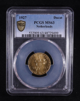 1927 Netherlands Gold Ducat (PCGS MS63) at PristineAuction.com