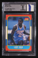 Larry Drew 1986-87 Fleer #24 RC with Game-Used Patch (BGS 8) at PristineAuction.com