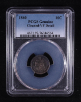 1860 Seated Liberty Silver Dime (PCGS VF Details) at PristineAuction.com